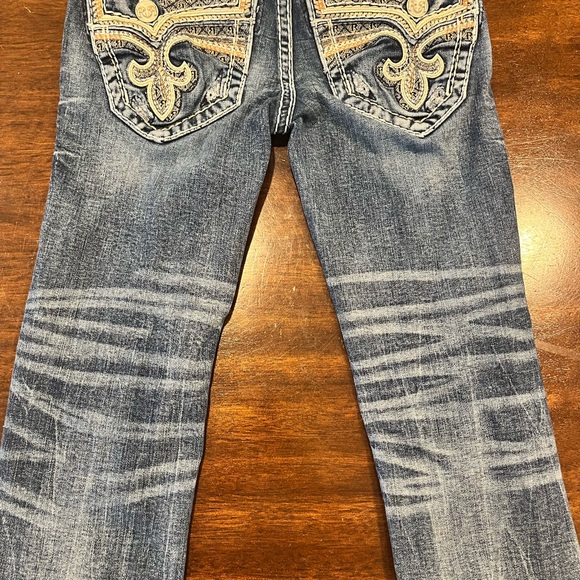 Men Rock Revival Kayden Slim Straight Jeans 25x27 fit boys sz 14 - Picture 2 of 9